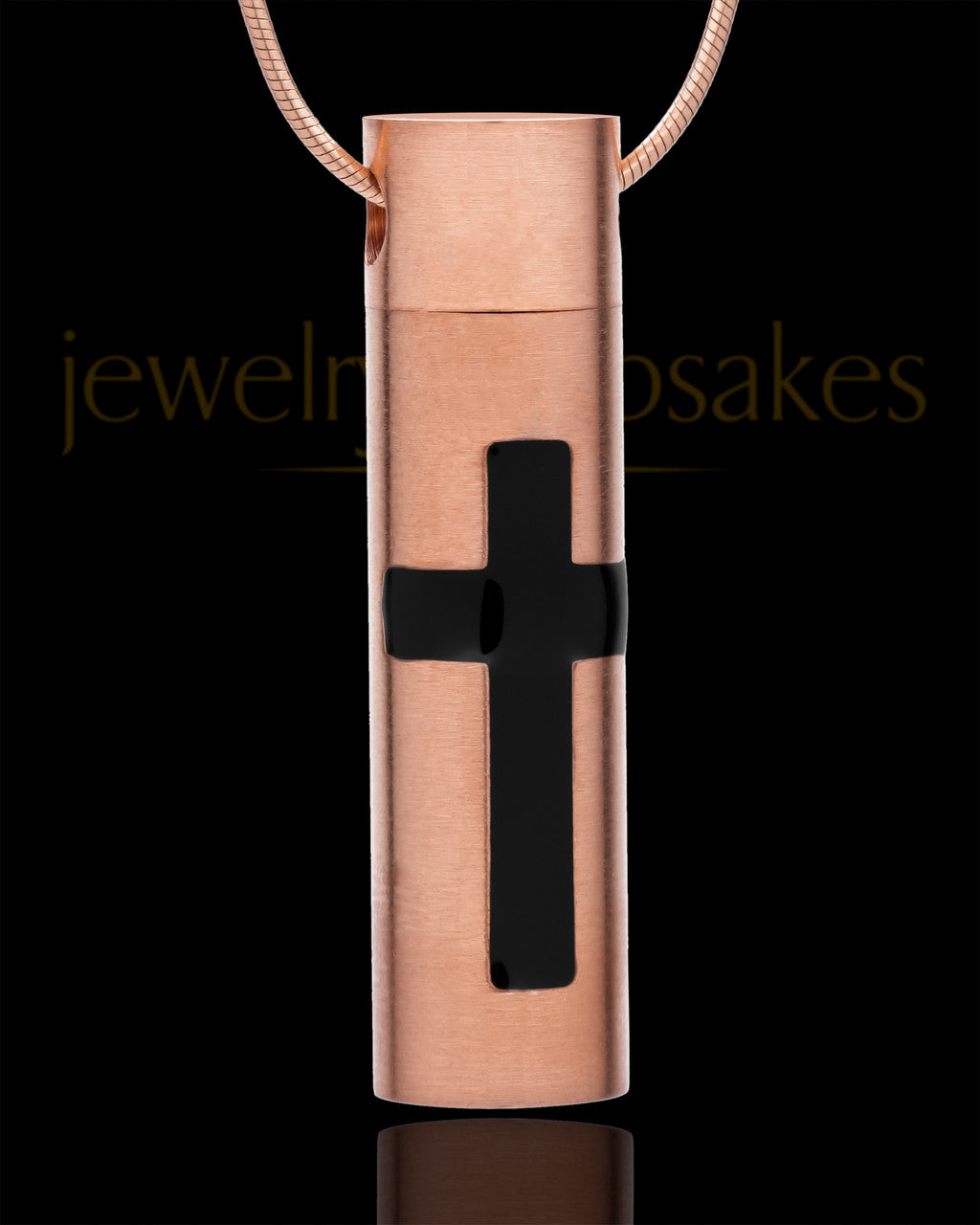 Cremation Pendant Spirited Stainless Rose Gold Cylinder