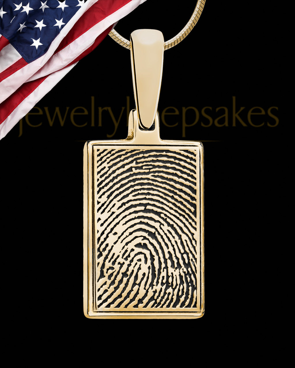 Rectangle Thumbprint Gold Plated Pendant