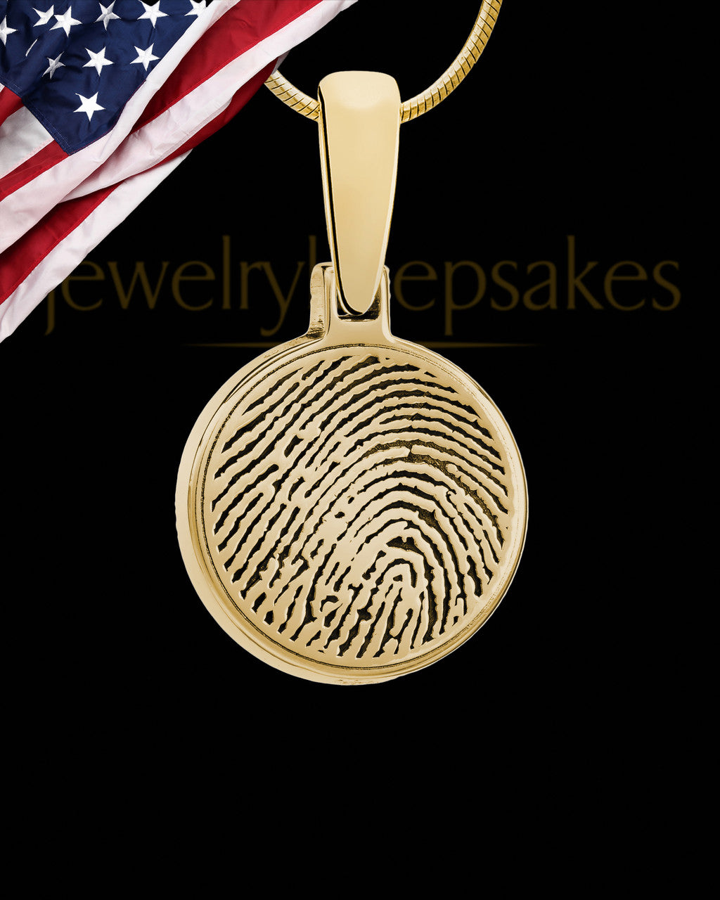 Round Gold Plated Thumbprint Pendant