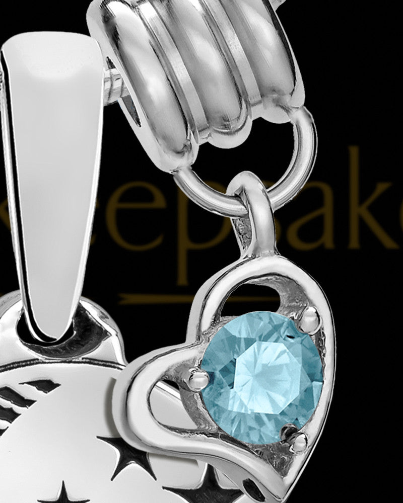 Sterling Silver to the Moon and Back with Birthstone Thumbprint Pendant