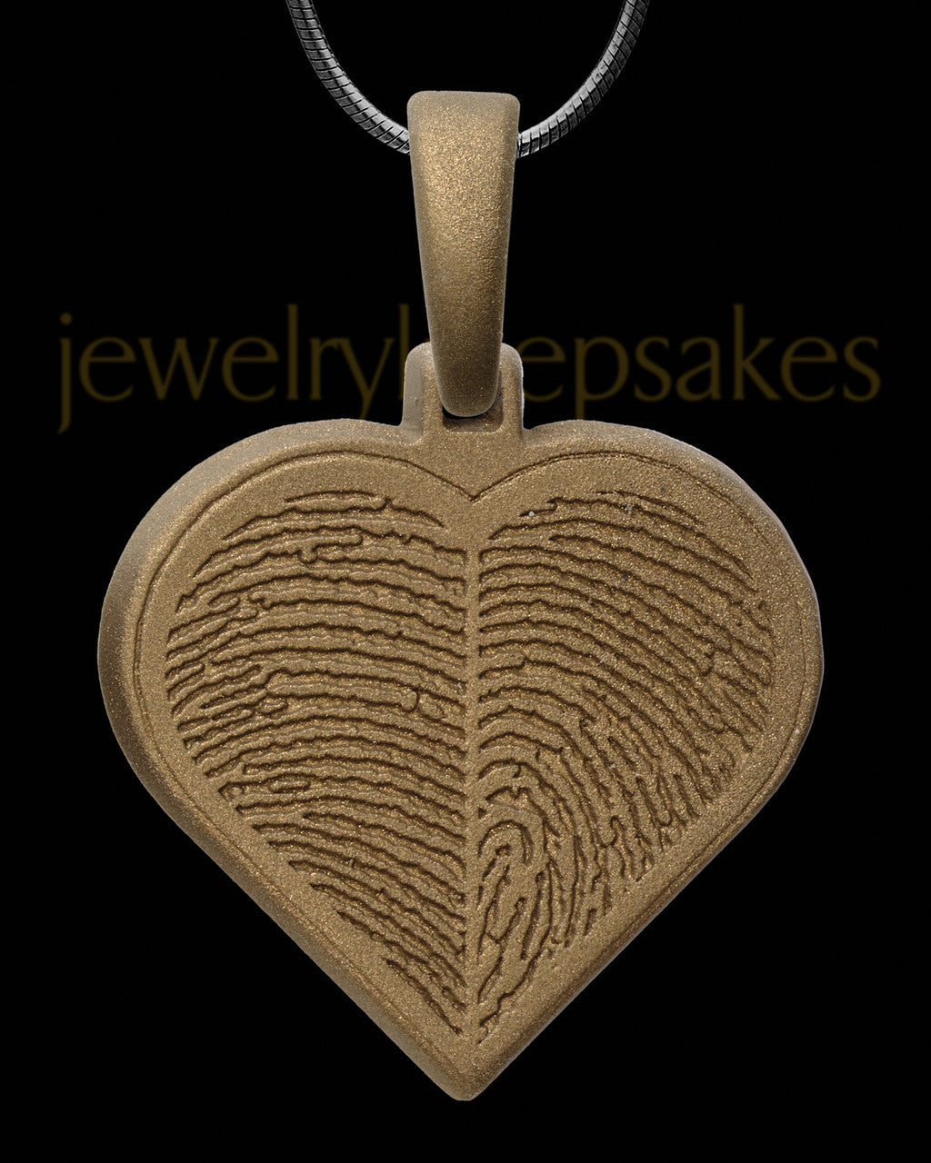 Two-thumbprint Sterling Silver Bronze Finished Pendant