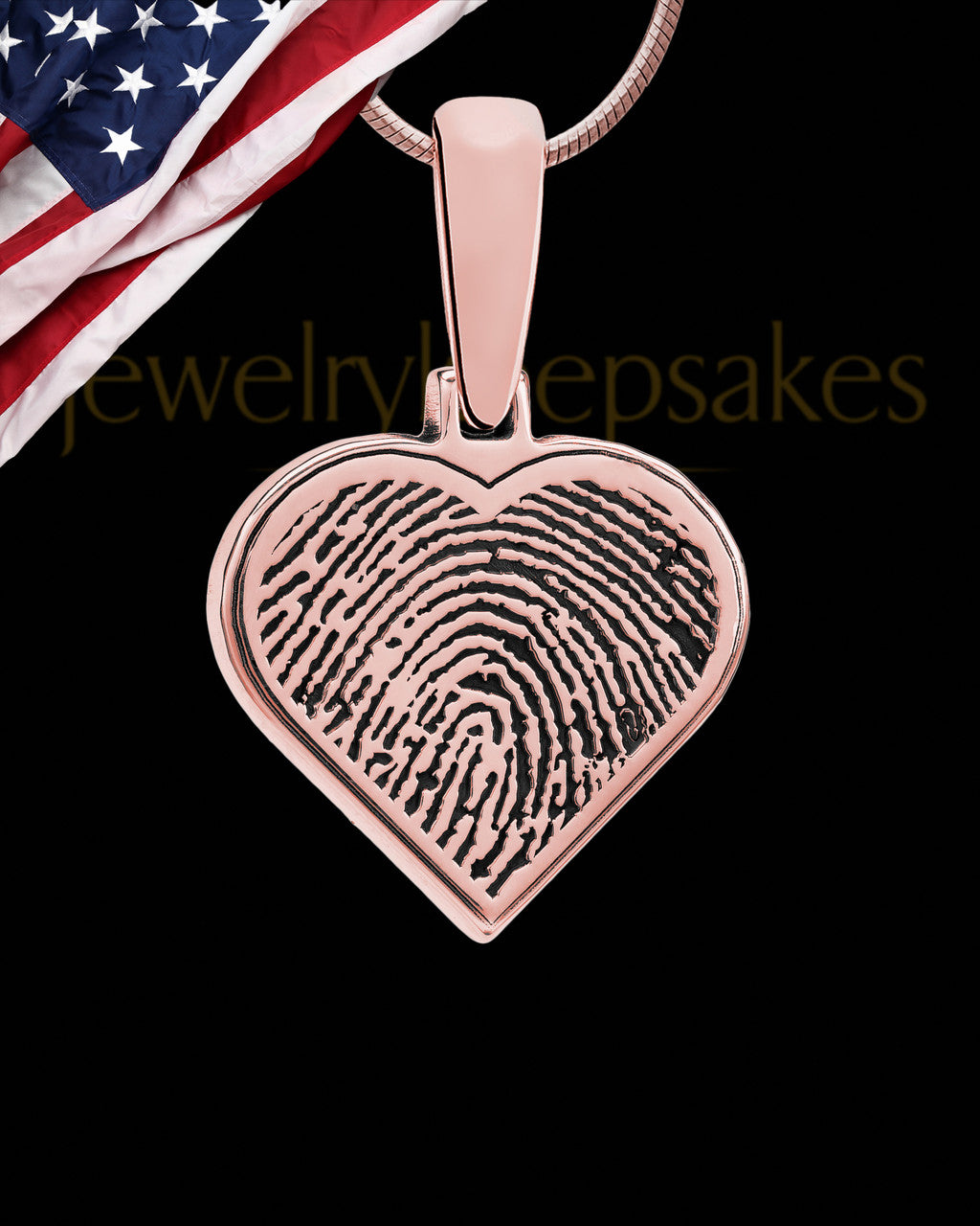 Rose Gold Plated Thumbprint Heart Pendant