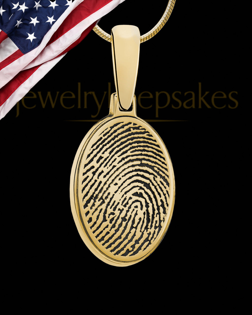 Oval Gold Plated Silver Thumbprint Pendant