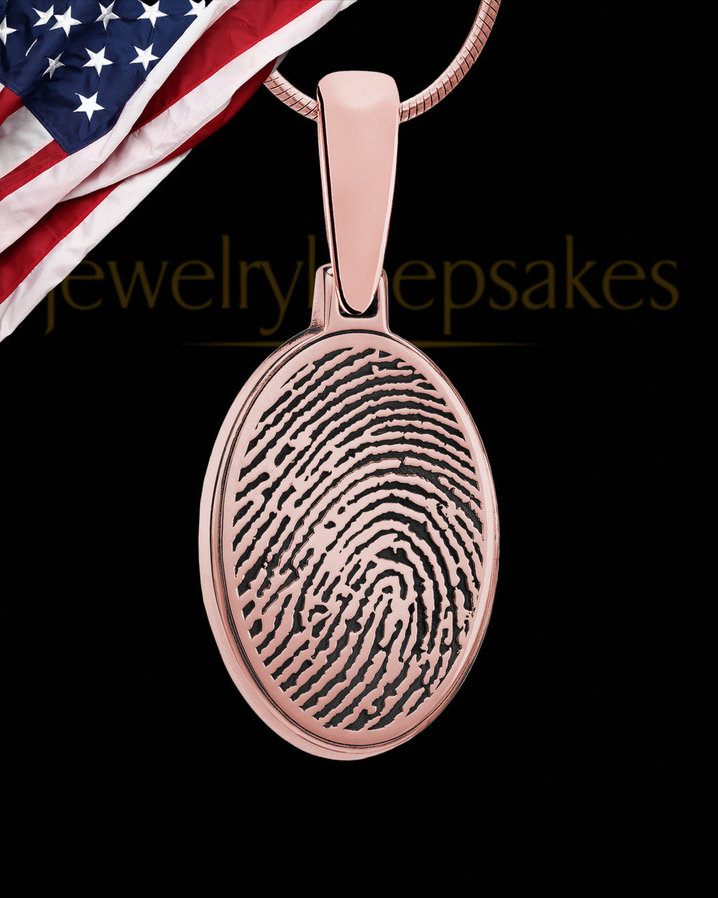 Oval Thumbprint Rose Gold Plated Pendant With Signature