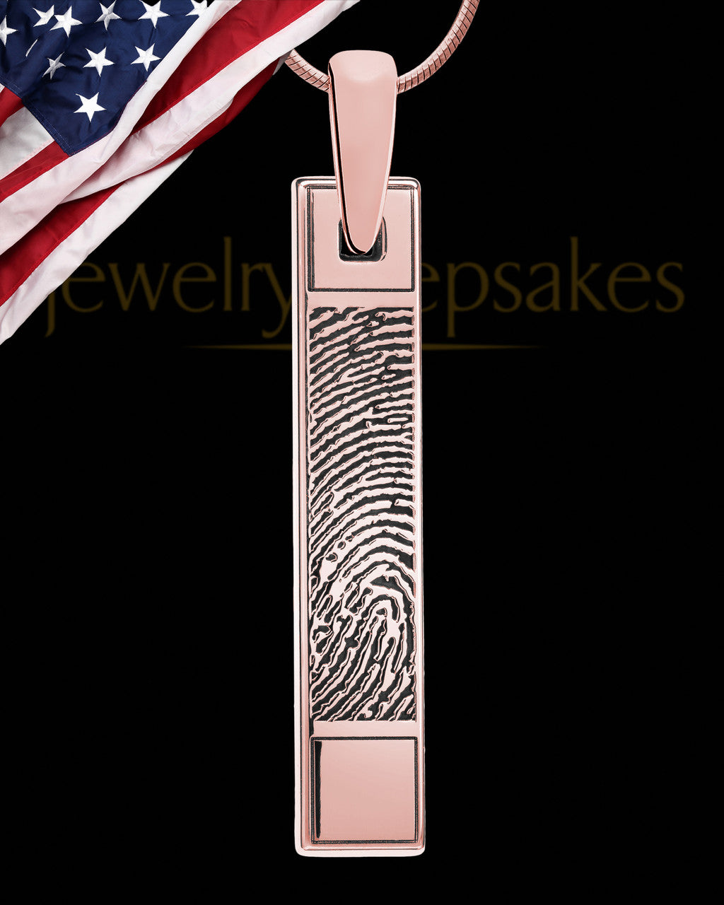 Thumbprint Bar Rose Gold Plated Pendant