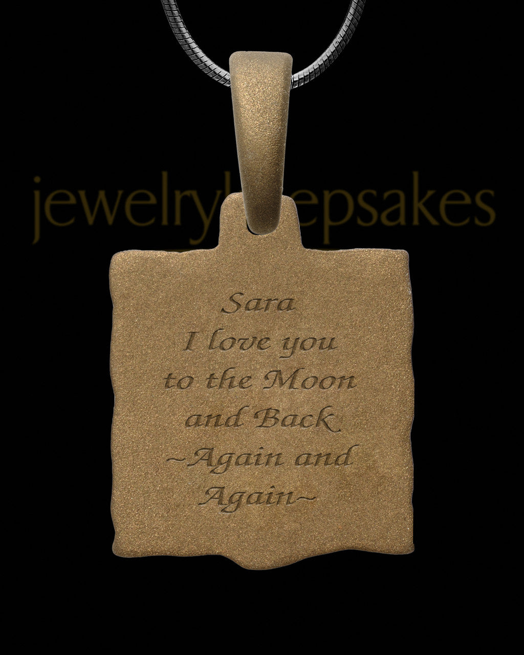 Square Sterling Silver with Bronze Finish Thumbprint Pendant