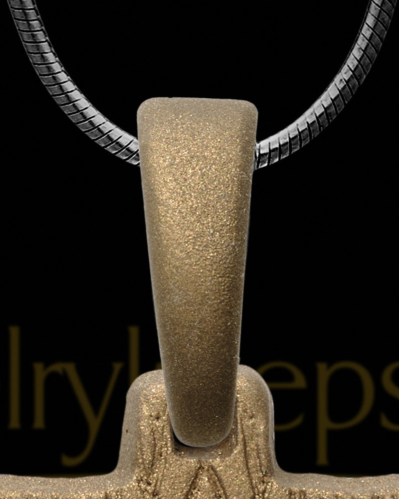 Square Sterling Silver with Bronze Finish Thumbprint Pendant
