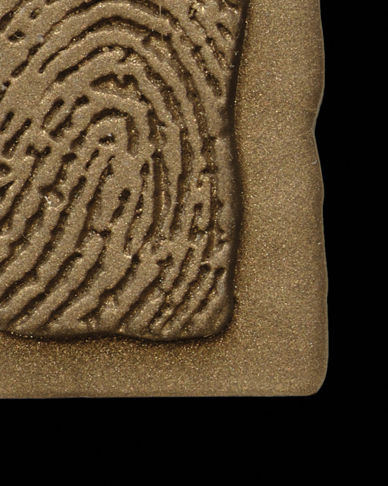 Hammered Silver with Bronze Finish Thumbprint Pendant