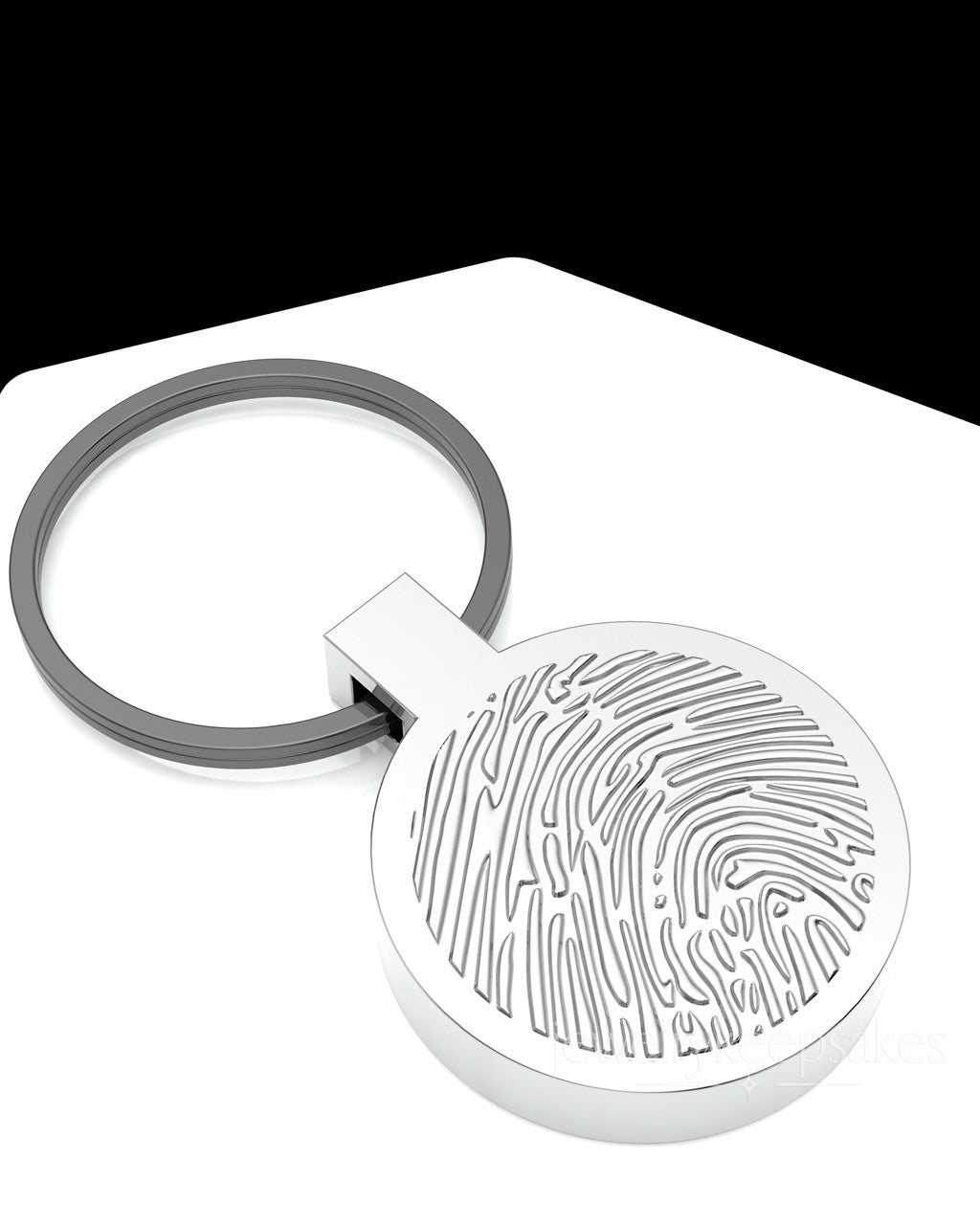 Sterling Silver Permanently Sealed Waterproof Thumbprint Keychain