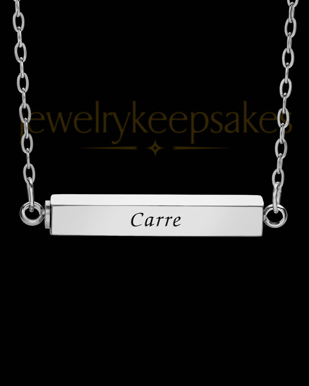 Elegant Cremation Bar Pendant Necklace For Ashes Stainless Steel