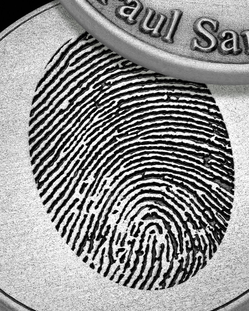 Solid Silver Satin Finish Thumbprint Memorial Coin