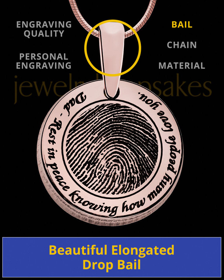 Rounded Rose Gold Plated Sterling Thumbprint Pendant