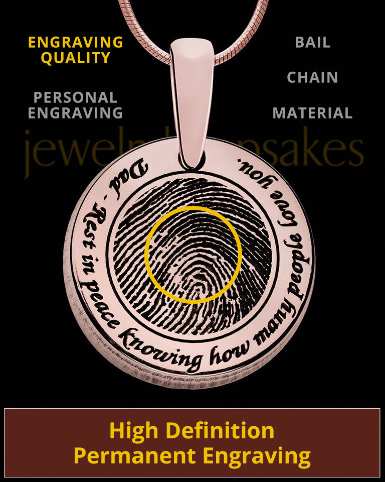 Rounded Rose Gold Plated Sterling Thumbprint Pendant