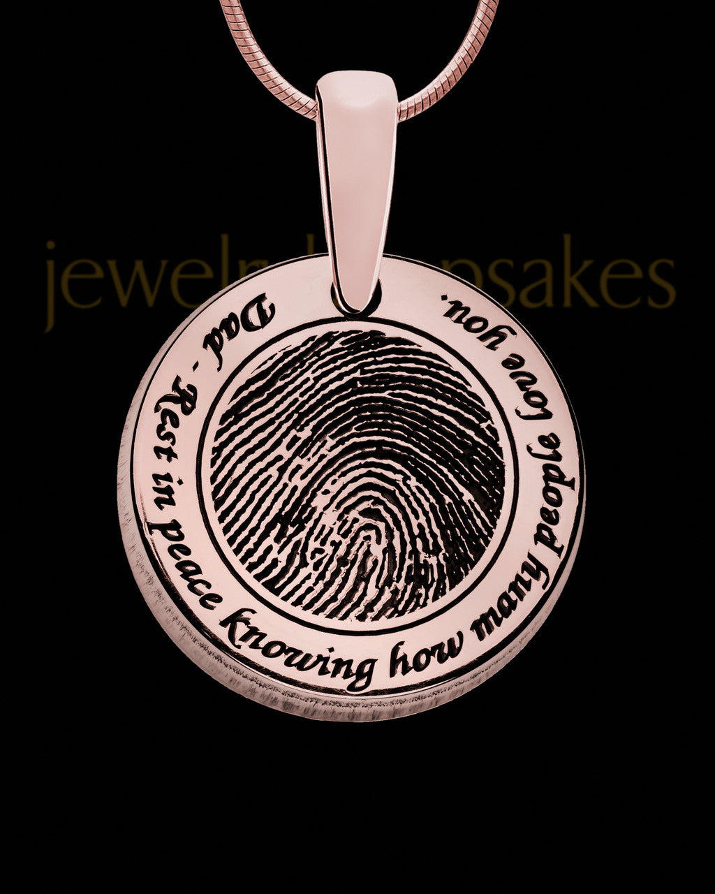 Rounded Rose Gold Plated Sterling Thumbprint Pendant