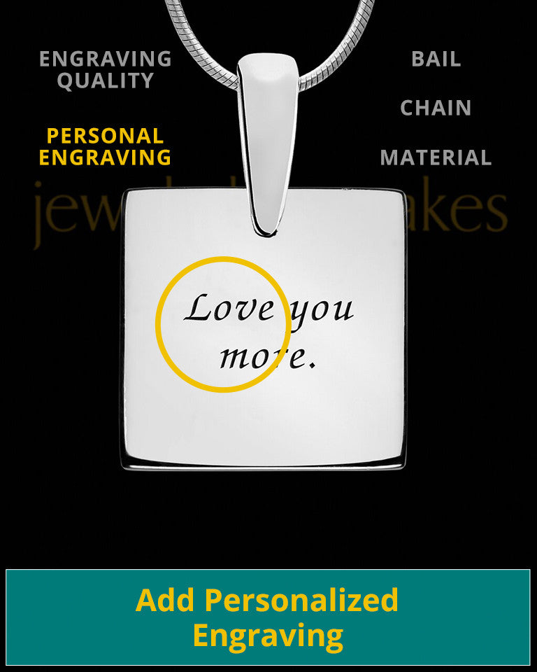 Sterling Silver Tender Heart Square Thumbprint Pendant