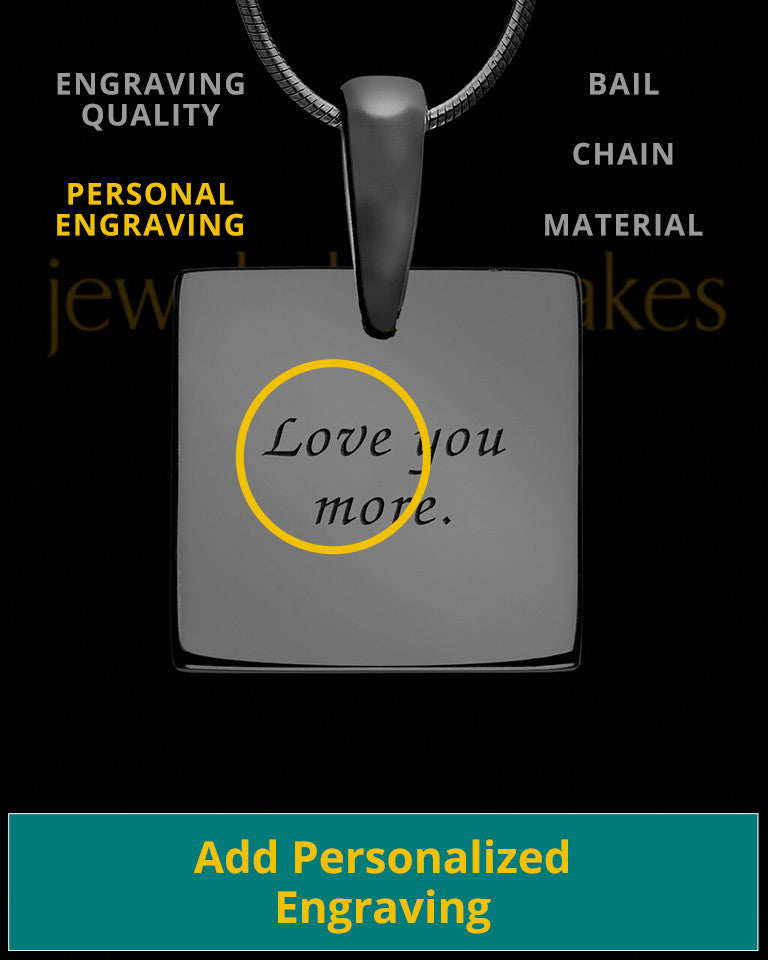 Black Plated Sterling Tender Heart Square Thumbprint Pendant