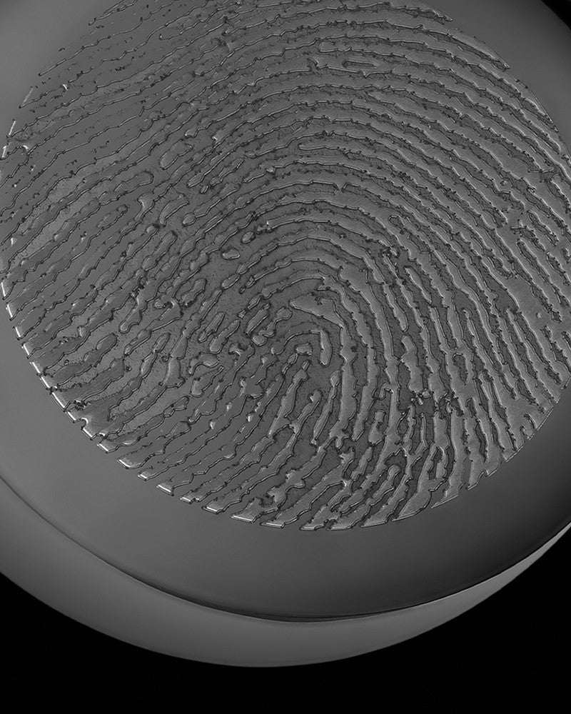 Black Plated Stainless Abounding Circle Thumbprint Pendant