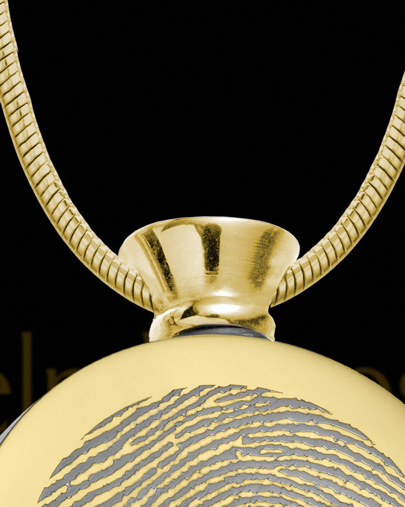 Gold Plated Stainless Abounding Circle Thumbprint Pendant