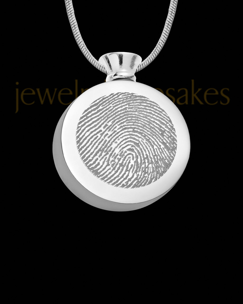 Stainless Abounding Circle Thumbprint Pendant