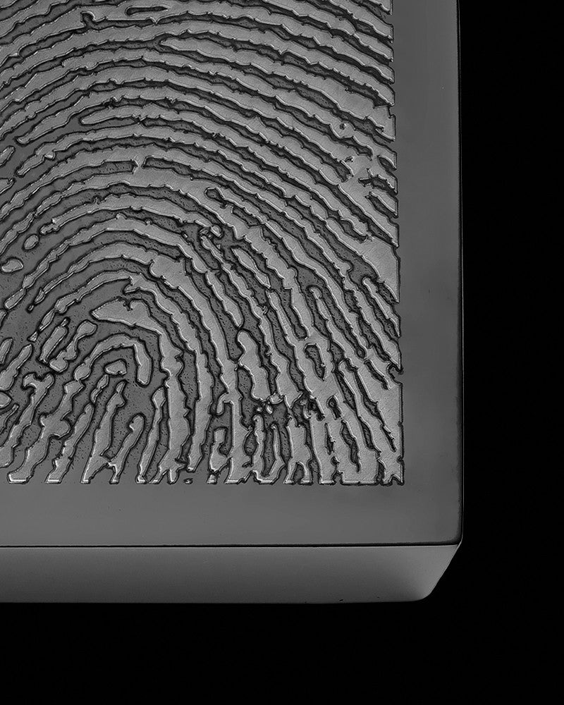 Black Plated Stainless Whispering Thoughts Thumbprint Pendant
