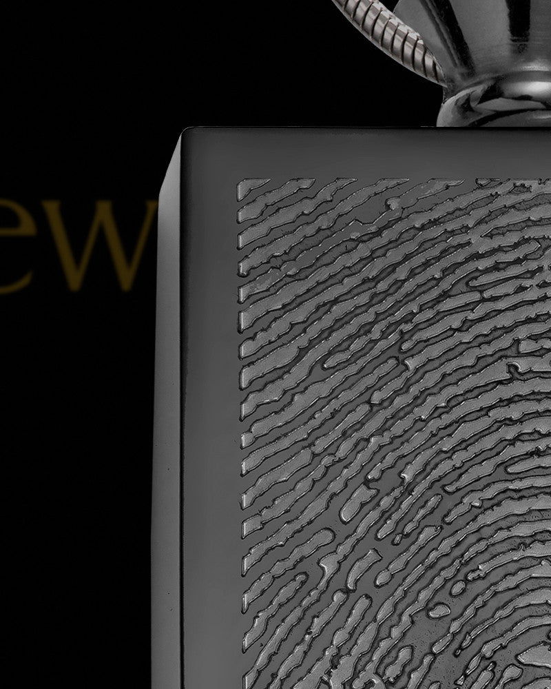 Black Plated Stainless Whispering Thoughts Thumbprint Pendant