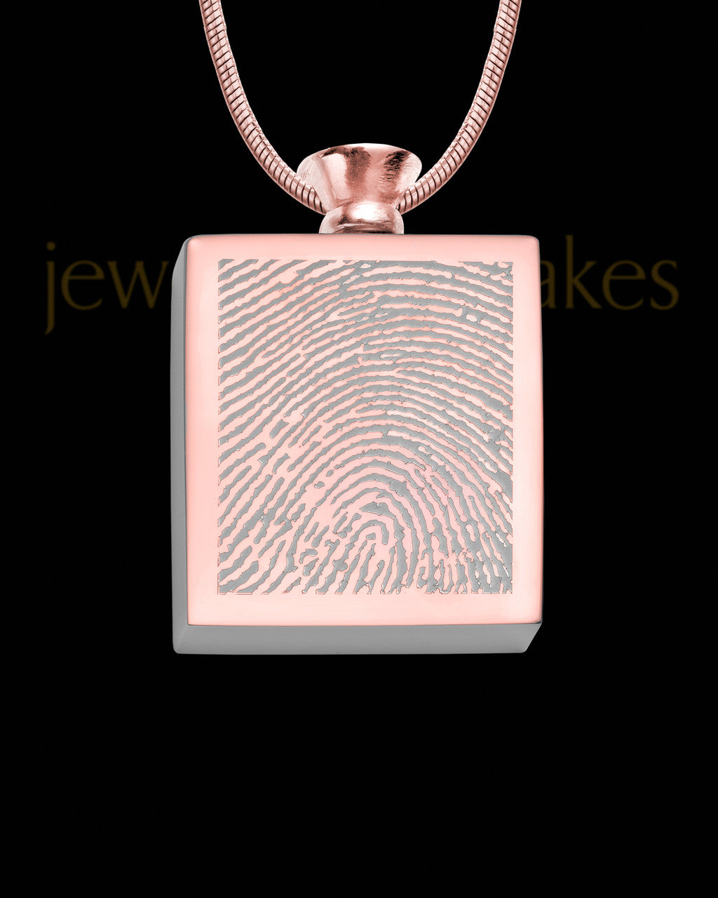 Rose Gold Plated Stainless Whispering Thoughts Thumbprint Pendant