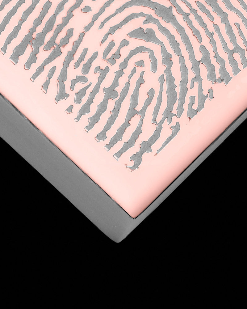 Rose Gold Plated Stainless Beloved Diamond Thumbprint Pendant