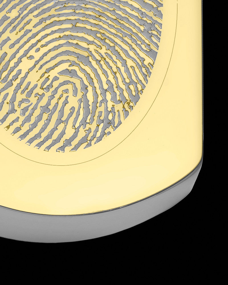 Gold Plated Stainless Stunning Rectangle Thumbprint Pendant