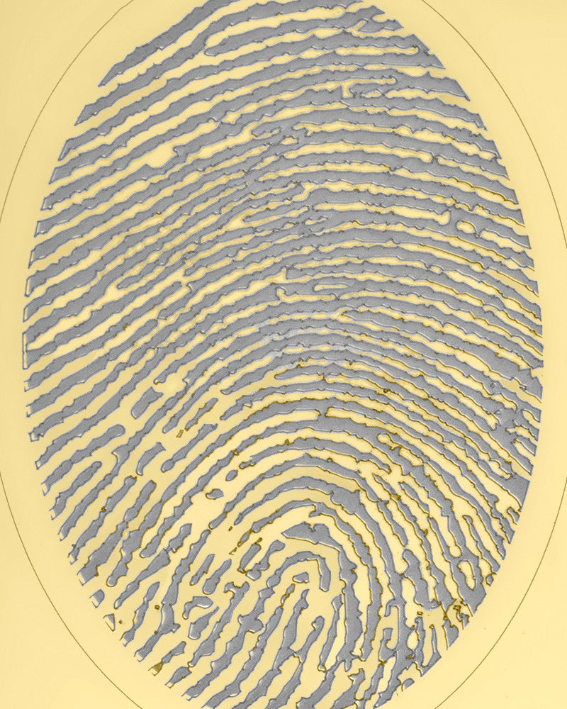 Gold Plated Stainless Stunning Rectangle Thumbprint Pendant