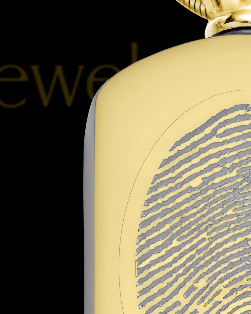 Gold Plated Stainless Stunning Rectangle Thumbprint Pendant