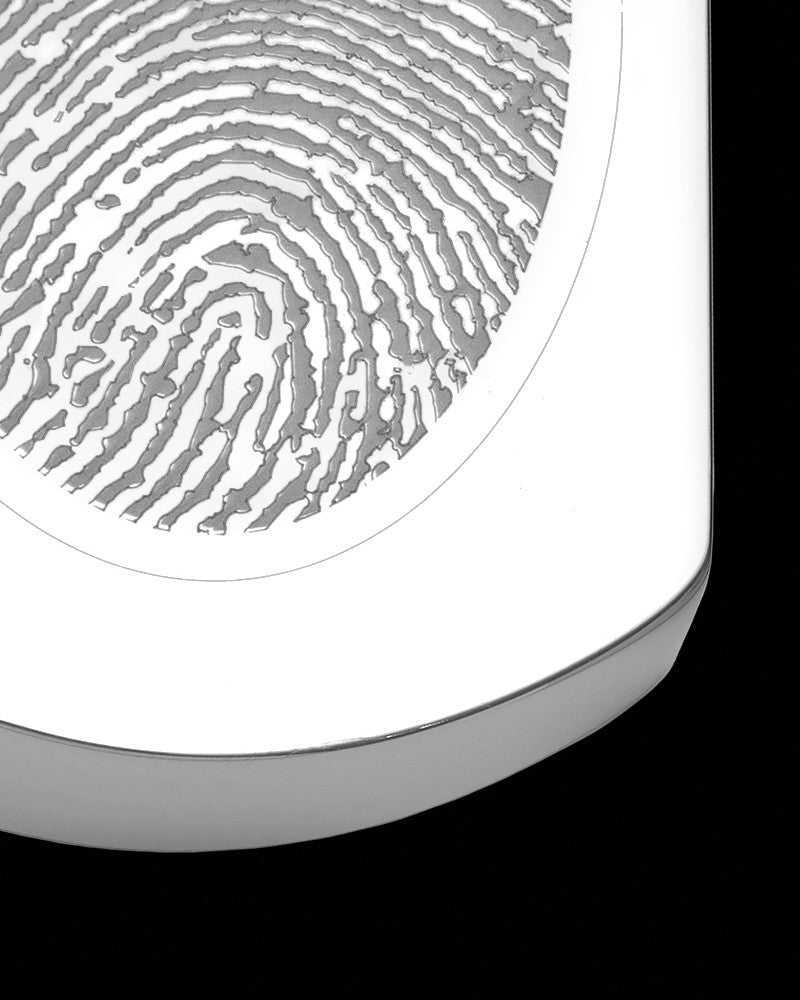 Stainless Stunning Rectangle Thumbprint Pendant