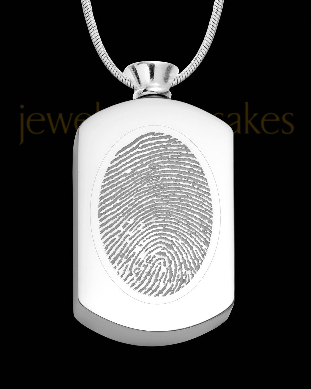 Stainless Stunning Rectangle Thumbprint Pendant
