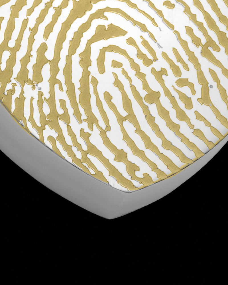 Gold Plated Stainless Enamored Heart Thumbprint Pendant