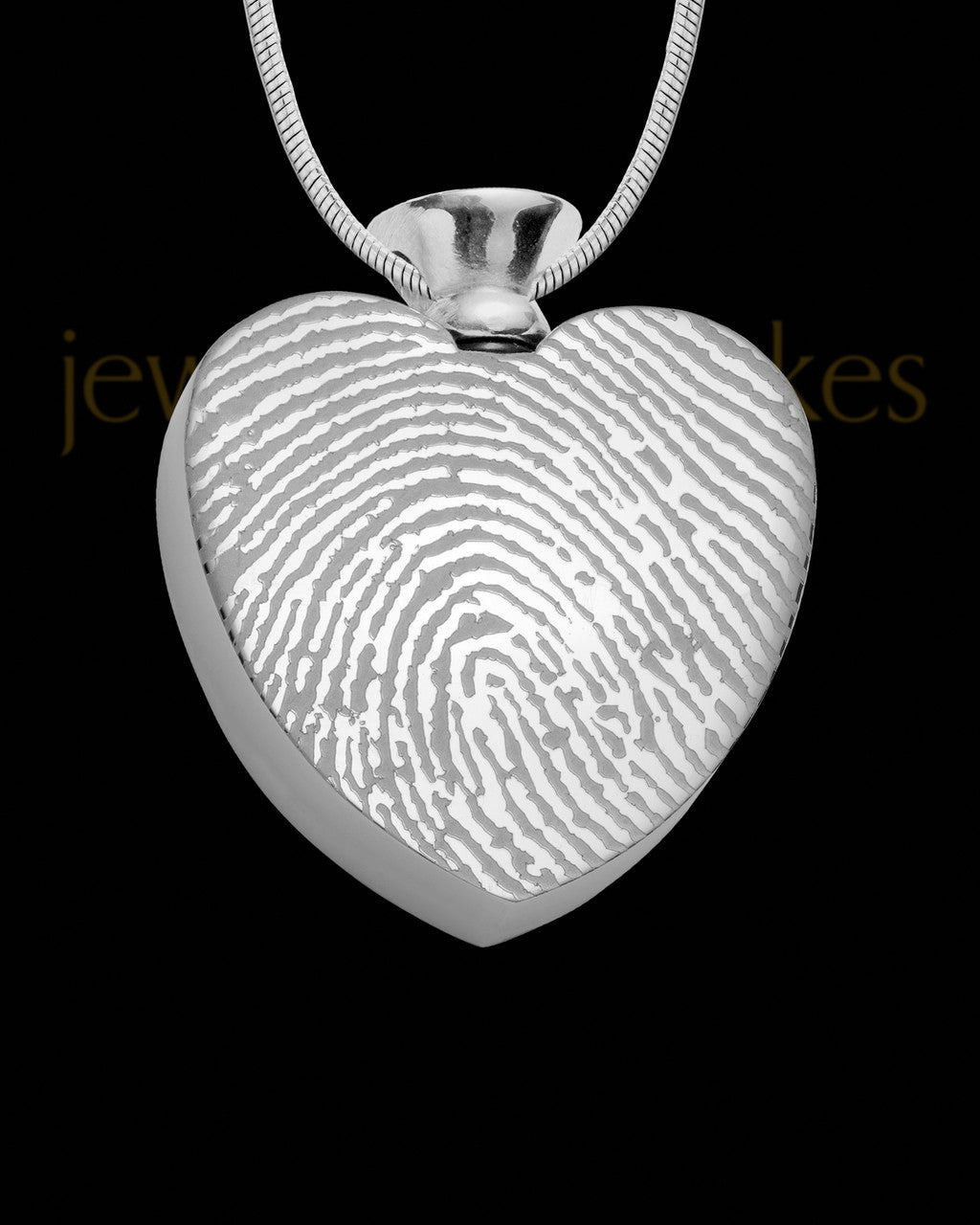 Stainless Enamored Heart Thumbprint Pendant