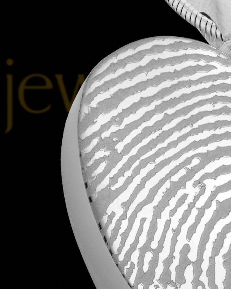 Stainless Enamored Heart Thumbprint Pendant