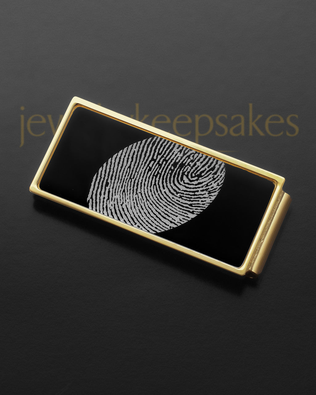 Black on Gold Stainless Thumbprint Money Clip