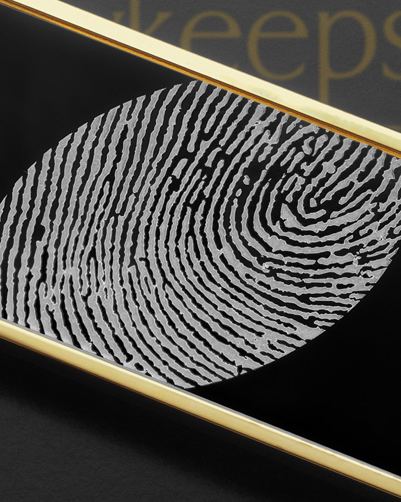 Black on Gold Stainless Thumbprint Money Clip