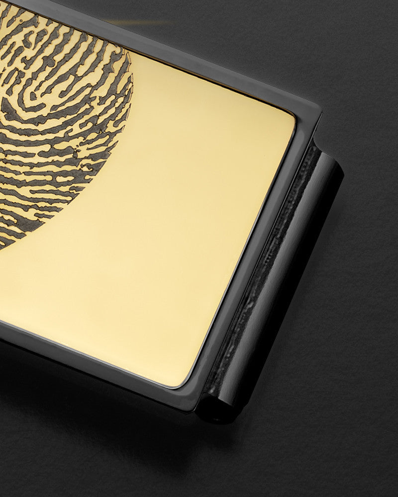 Gold on Black Stainless Thumbprint Money Clip