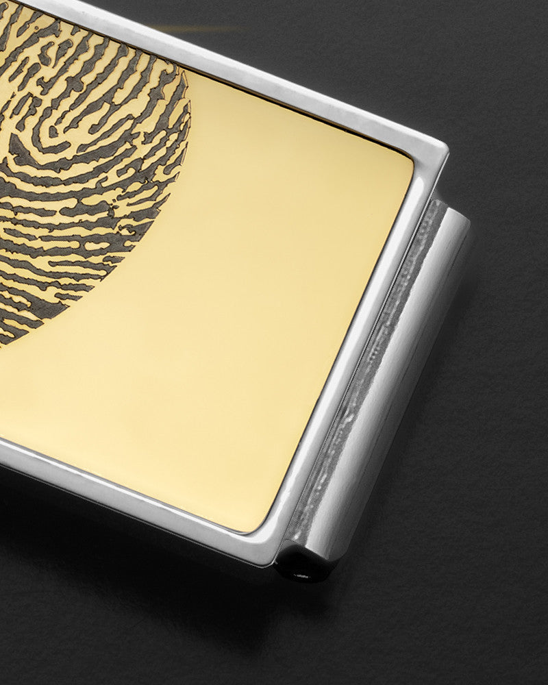 Gold on Silver Stainless Thumbprint Money Clip