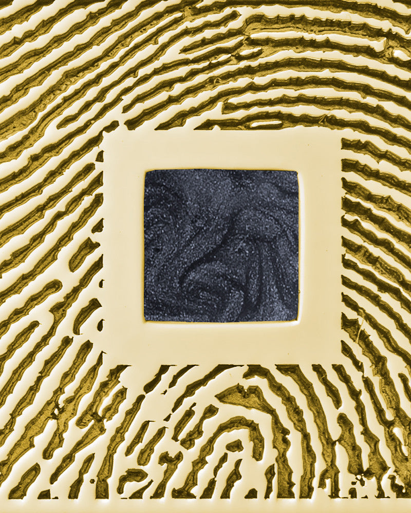 Gold Plated Sterling Silver Square Ash and Thumbprint Pendant