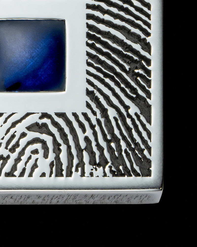 Sterling Silver Square Ash and Thumbprint Pendant