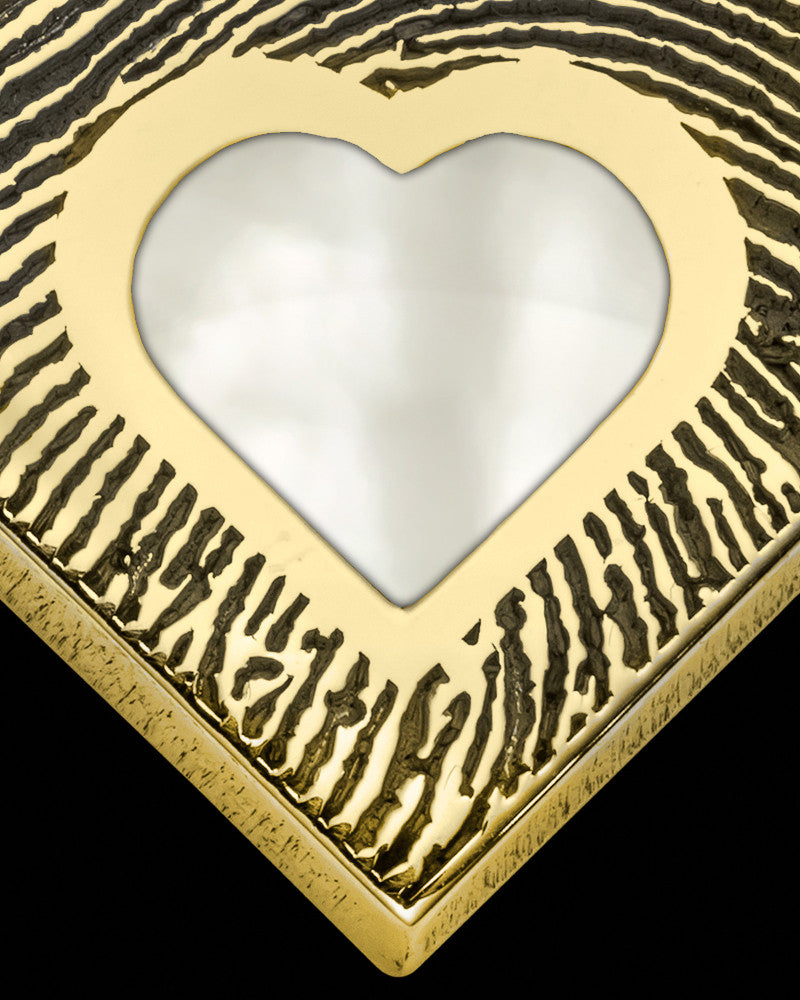 Gold Plated Sterling Silver Small Heart  Ash and Thumbprint Pendant