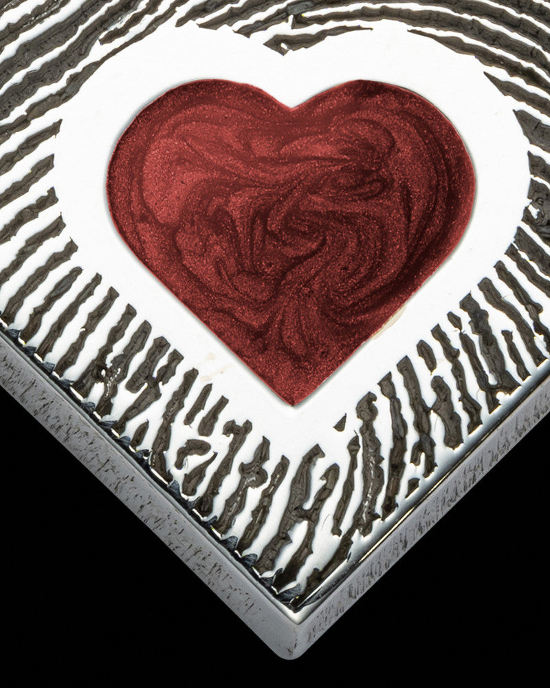 Engravable Small Heart Ashes Into Thumbprint Pendant Sterling Silver