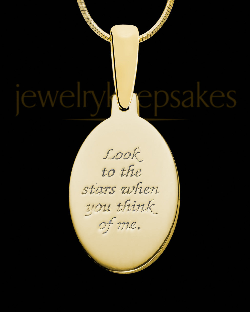 Gold Plated Sterling Silver Small Oval  Ash and Thumbprint Pendant