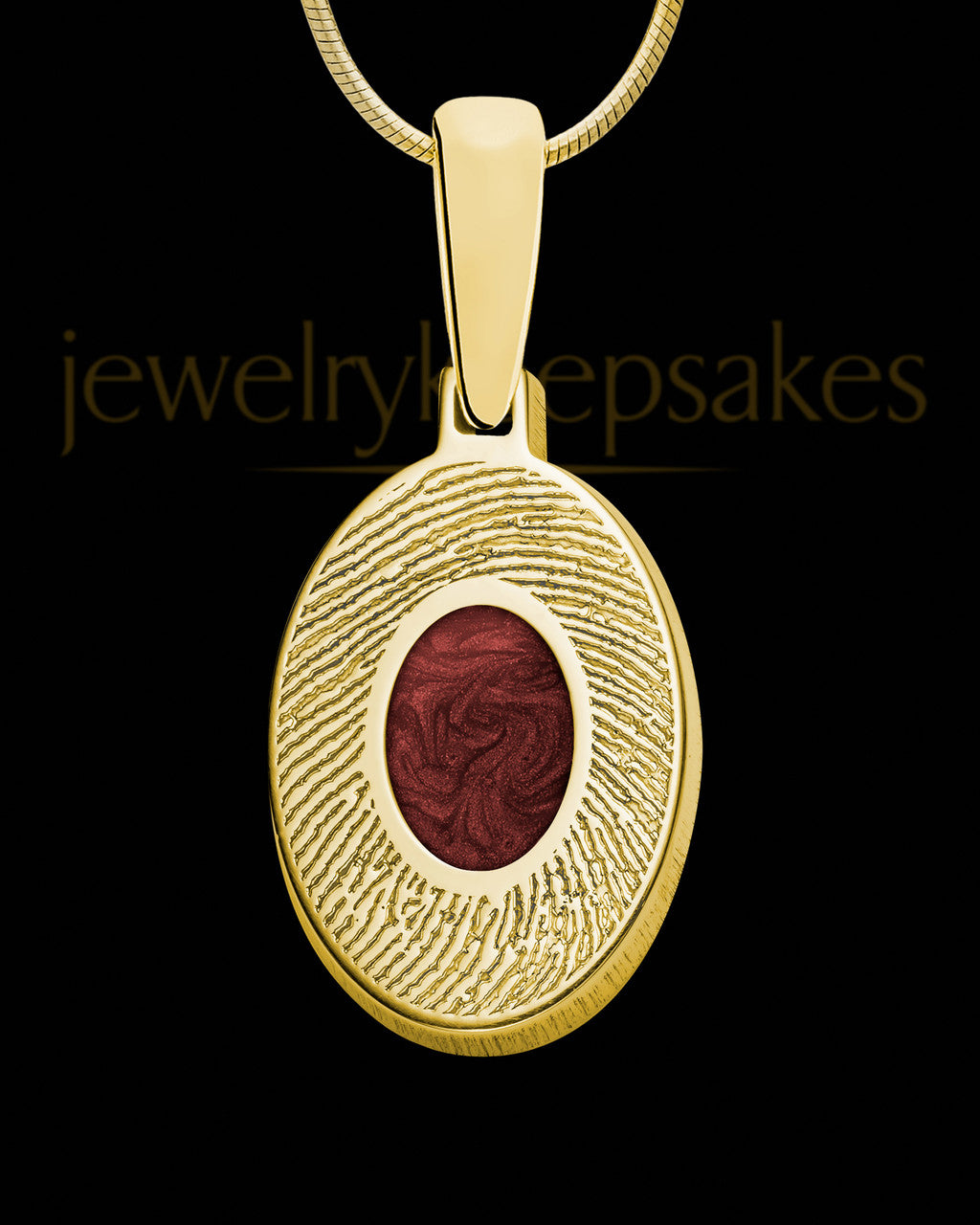 Gold Plated Sterling Silver Small Oval  Ash and Thumbprint Pendant