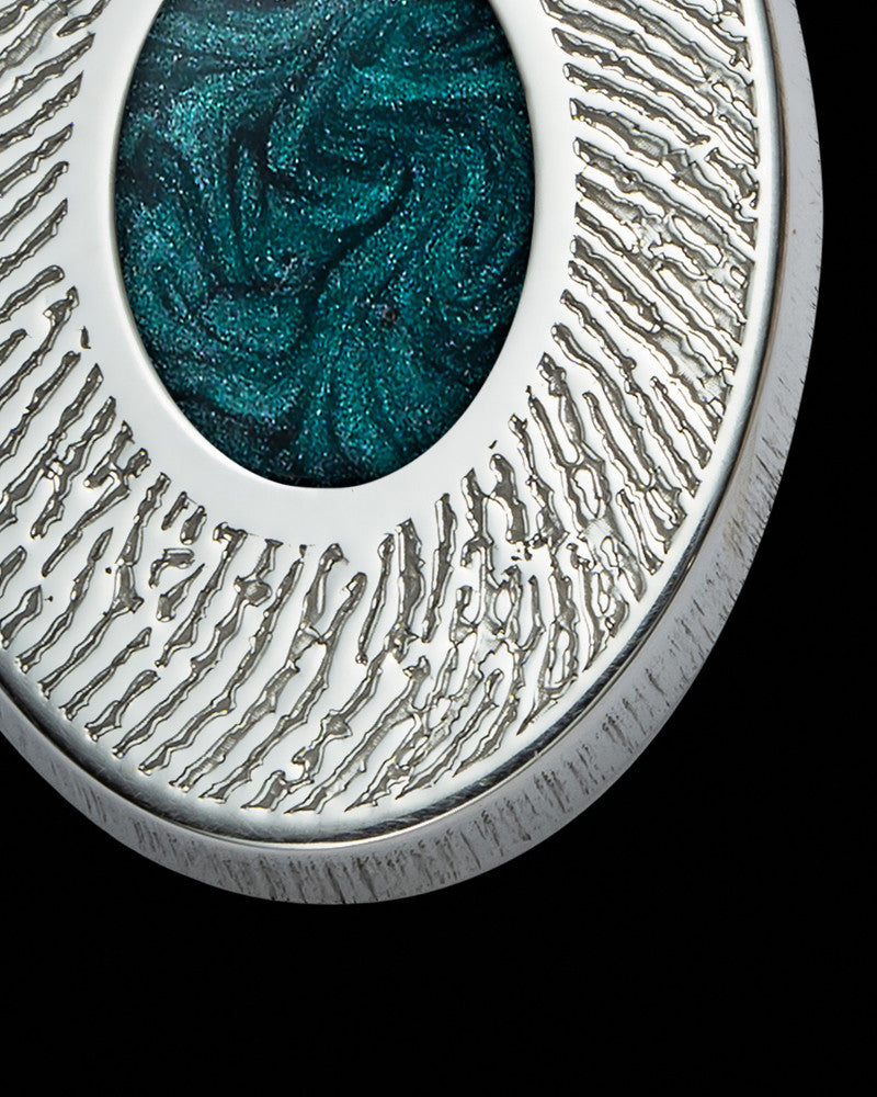 Sterling Silver Small Oval  Ash and Thumbprint Pendant