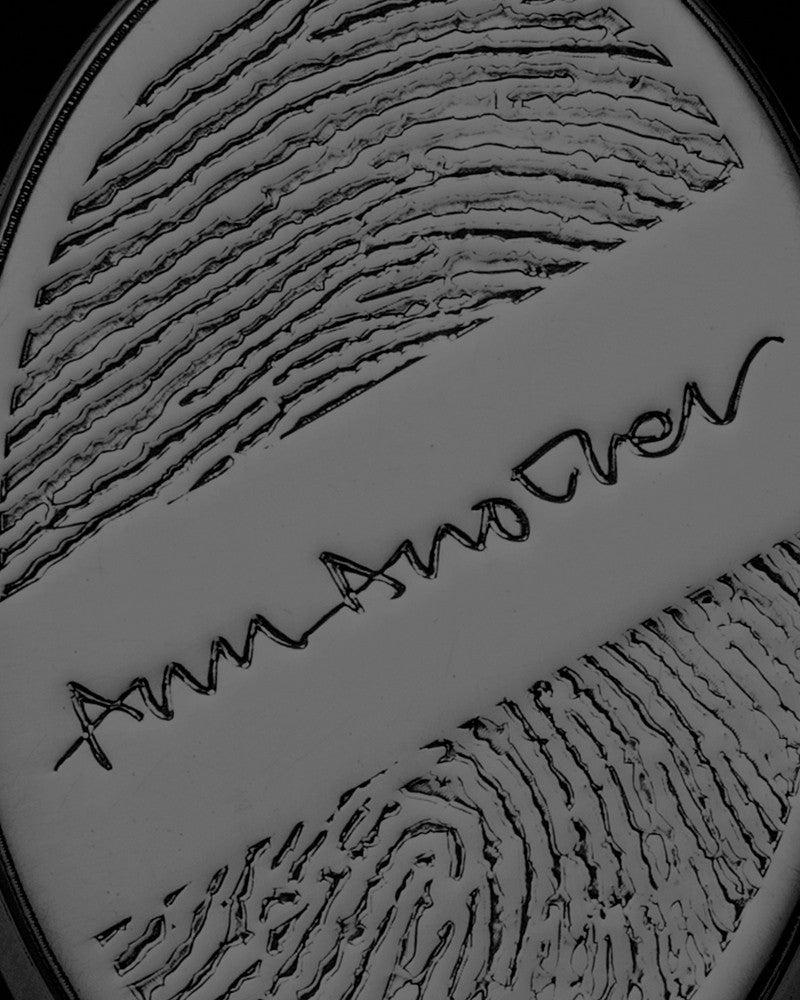 Black Sterling Silver Signature Oval Thumbprint Pendant