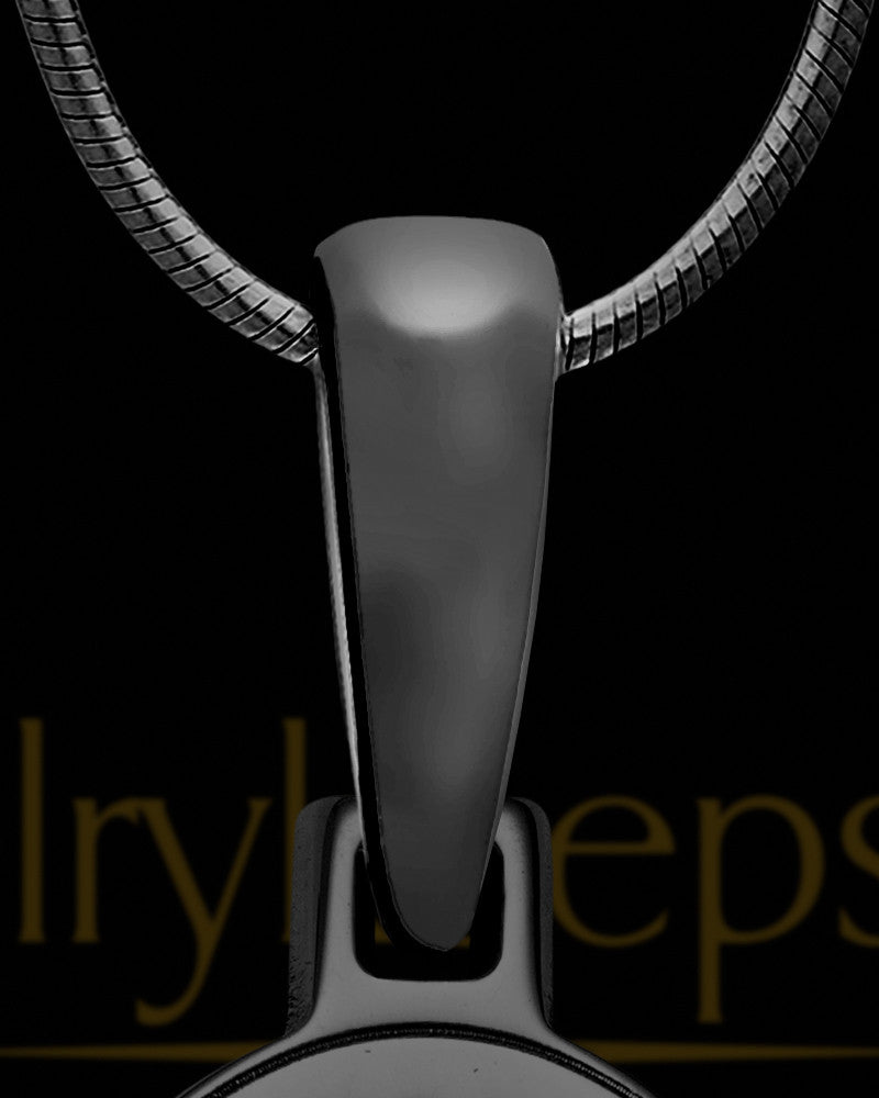 Black Sterling Silver Signature Oval Thumbprint Pendant