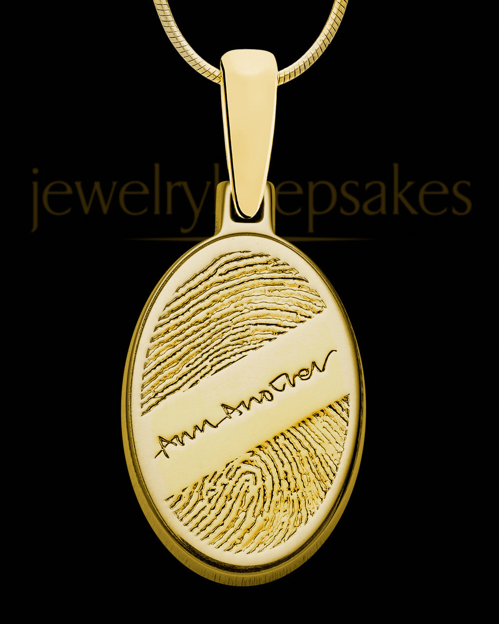 Gold Sterling Silver Signature Oval Thumbprint Pendant