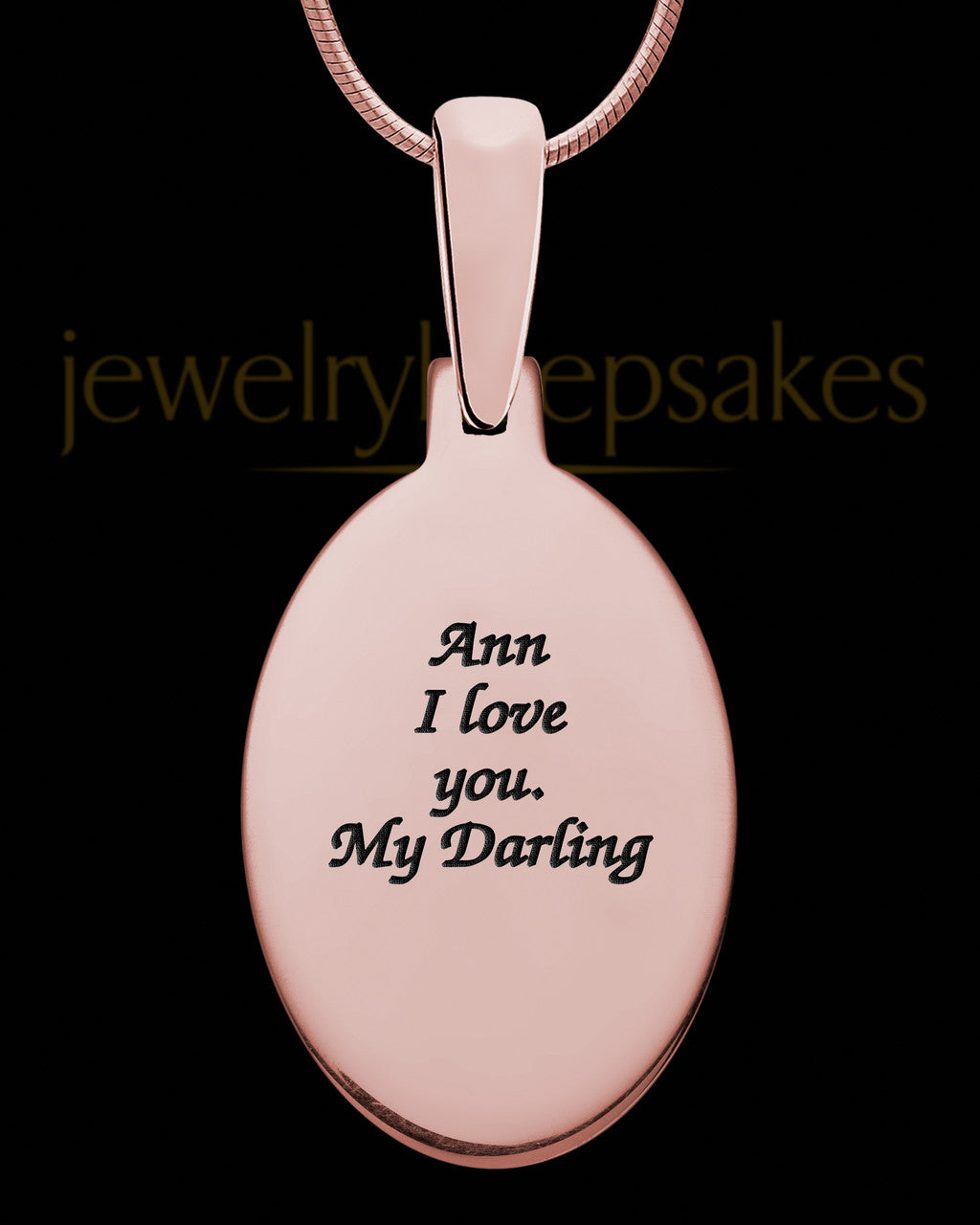 Rose Gold Sterling Silver Signature Oval Thumbprint Pendant